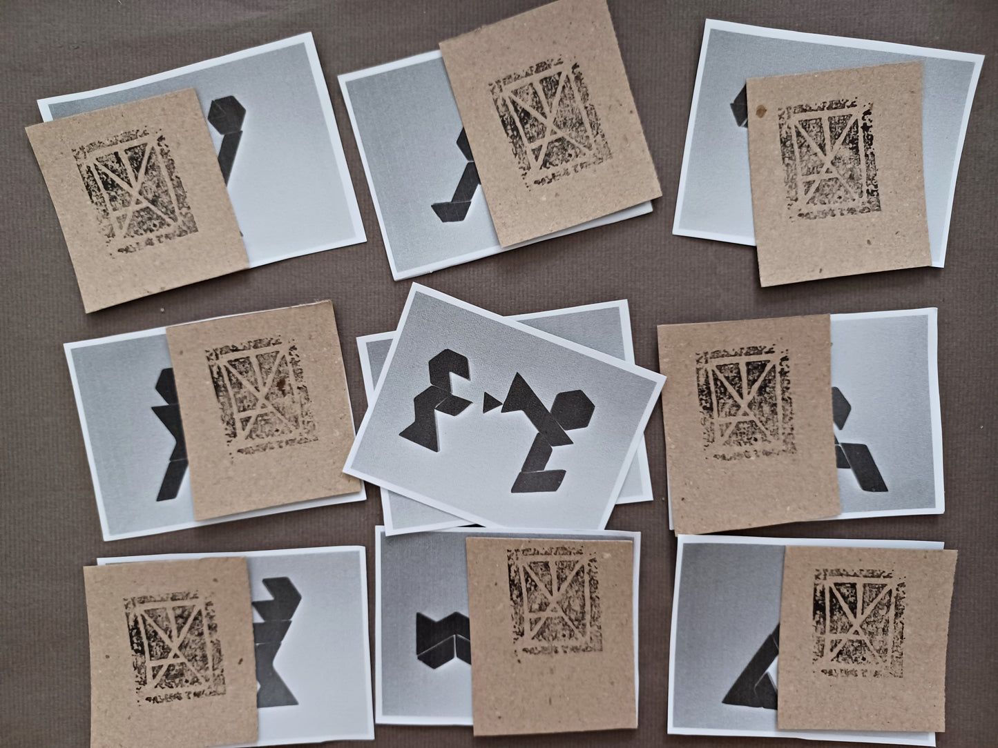 LOVE Tangram puzzle // with ten love pictures // for romantic nigts // Jesmonite resin cast