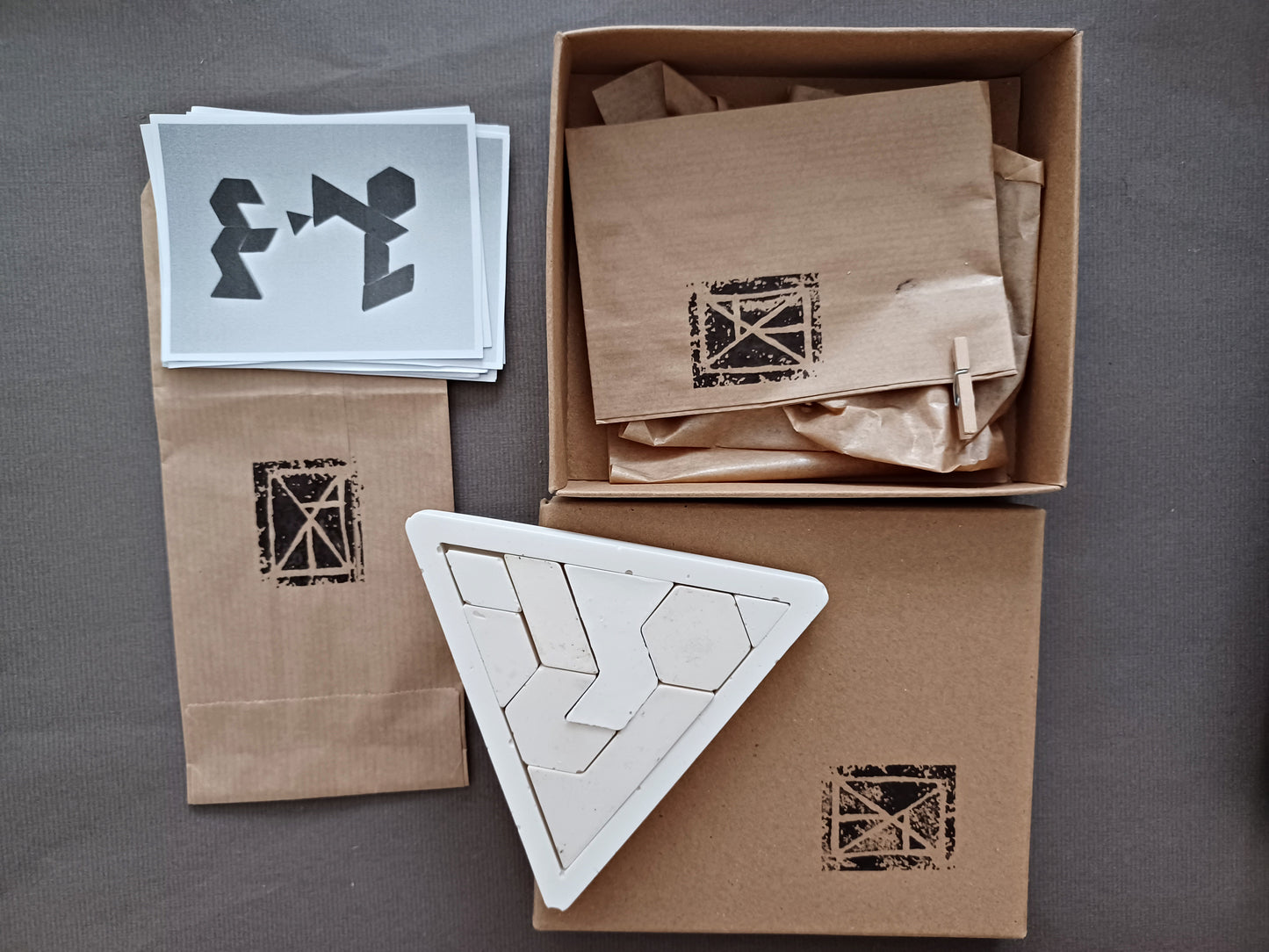 LOVE Tangram puzzle // with ten love pictures // for romantic nigts // Jesmonite resin cast