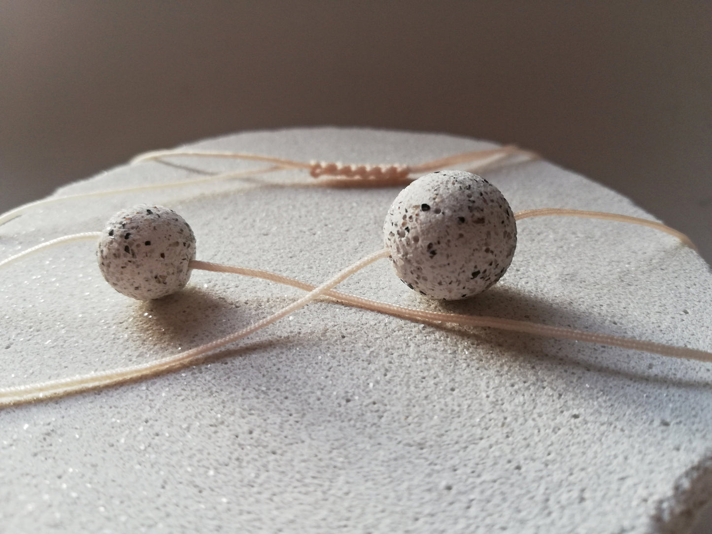 Jesmonite sphere necklace on a cord //granite finish//
