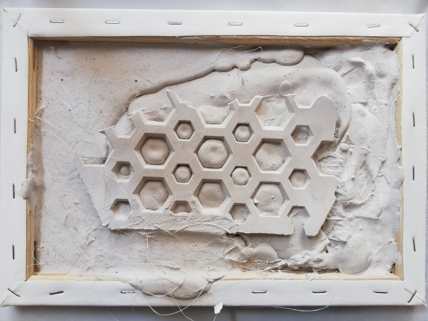 ORIGINAL small abstract sculpture painting //Cells//