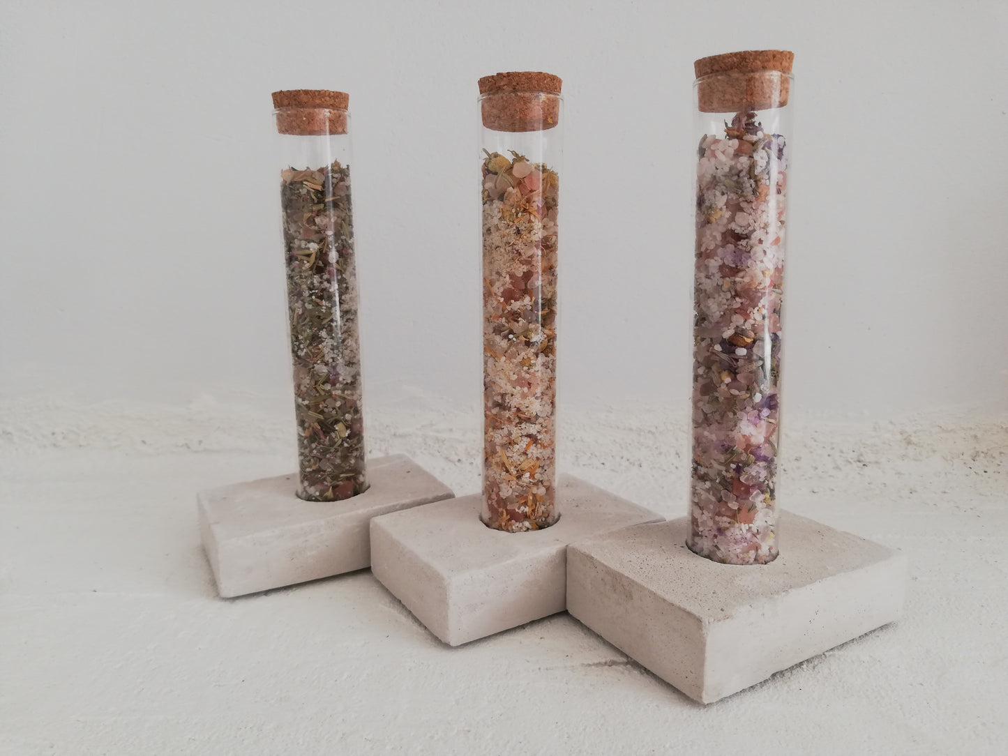 BATH SOAK // Plant propagation VASE with handmade base // set of THREE