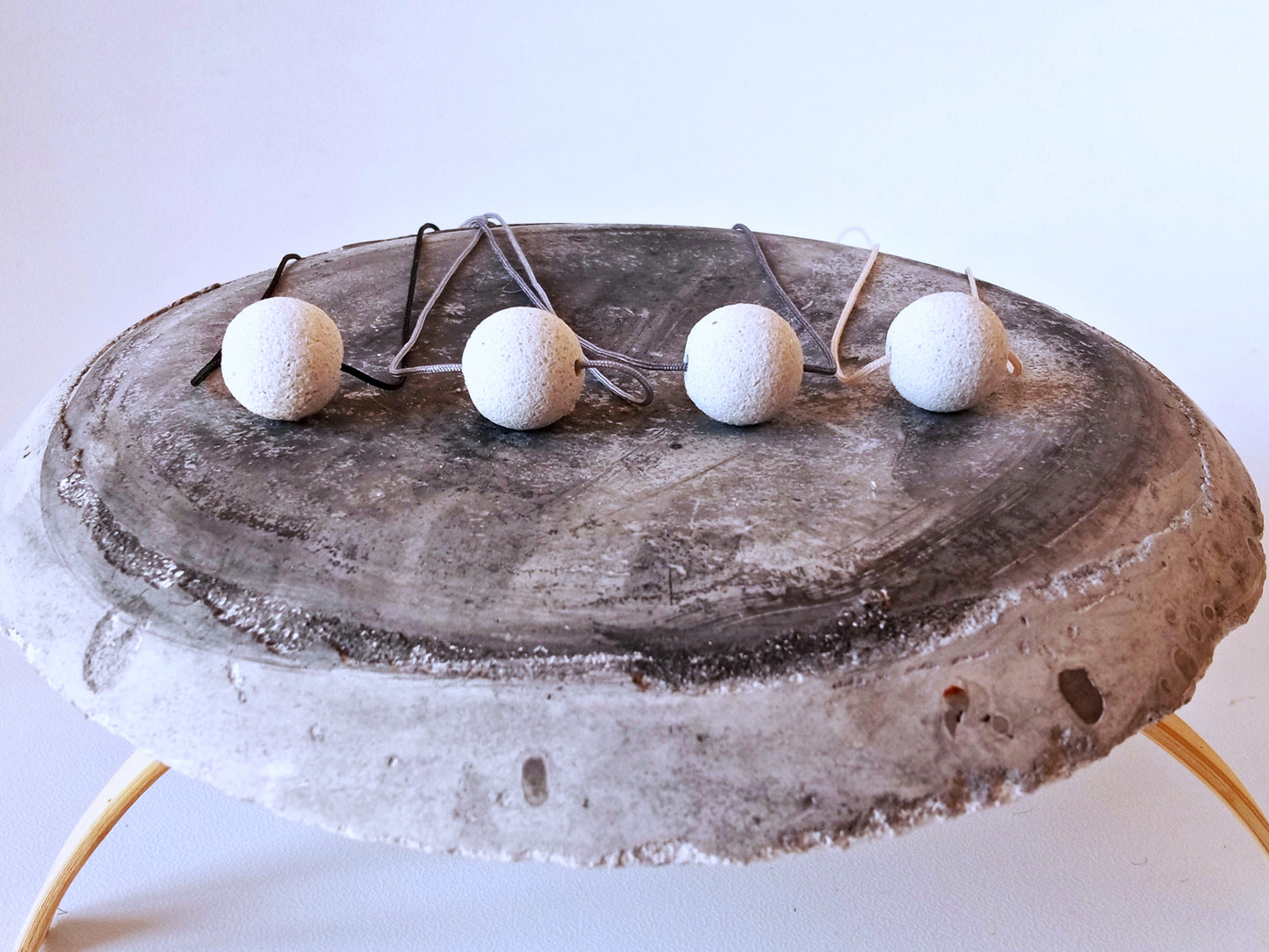 Jesmonite sphere necklace on a cord //marble finish//
