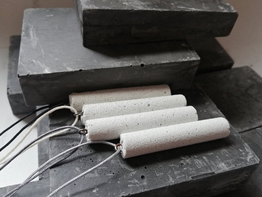 Jesmonite tube necklace on a cord //marble finish//