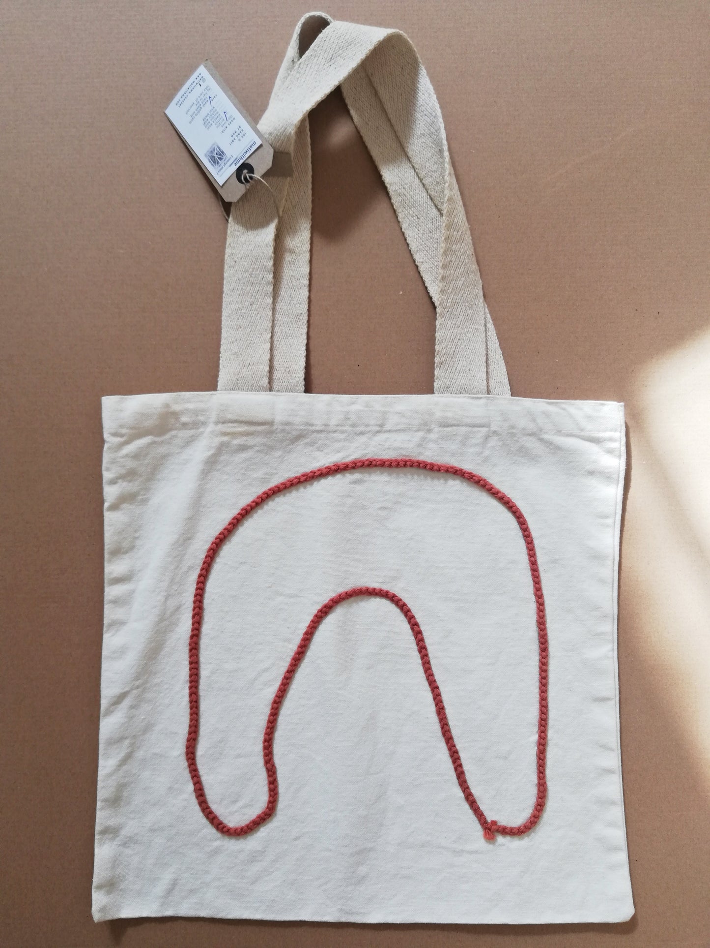 Cotton tote bag // cotton crochet yarn made by mum // irregular shapes // LIMITED EDITION