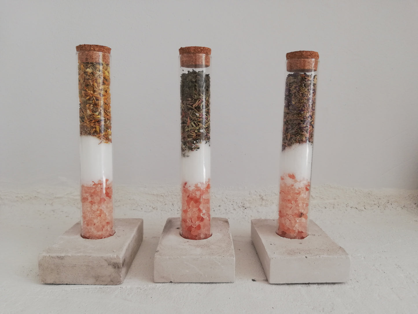 BATH SOAK // Plant propagation VASE with handmade base // set of THREE