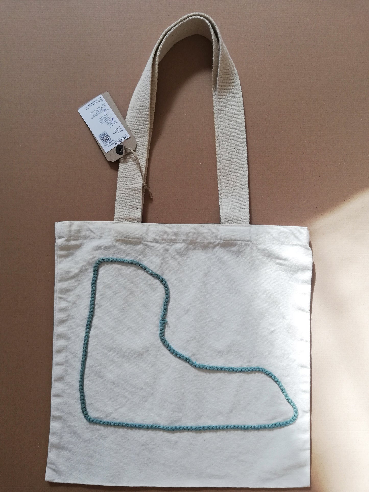 Cotton tote bag // cotton crochet yarn made by mum // irregular shapes // LIMITED EDITION