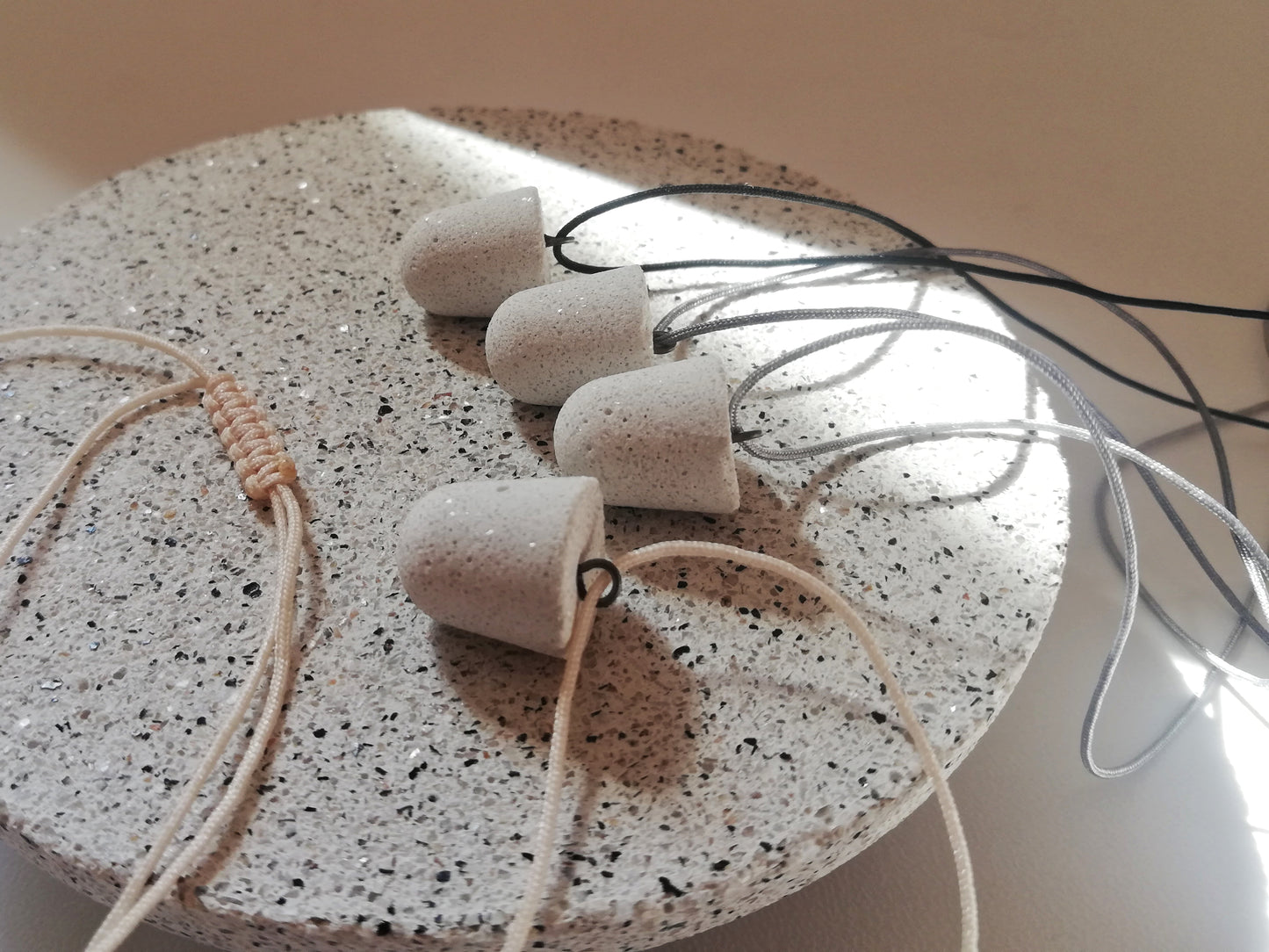Jesmonite round necklace //marble or granite finish//