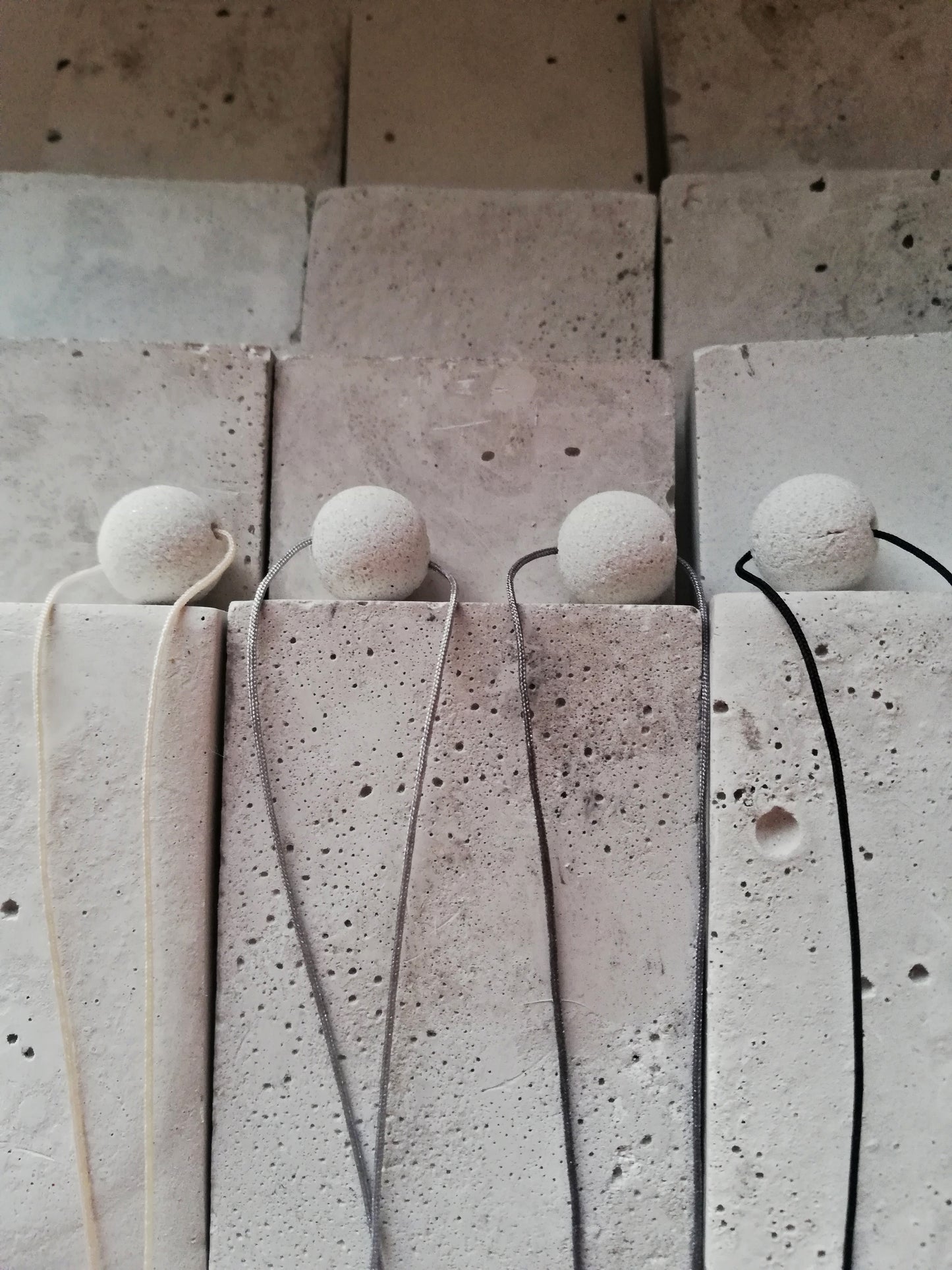 Jesmonite sphere necklace on a cord //marble finish//