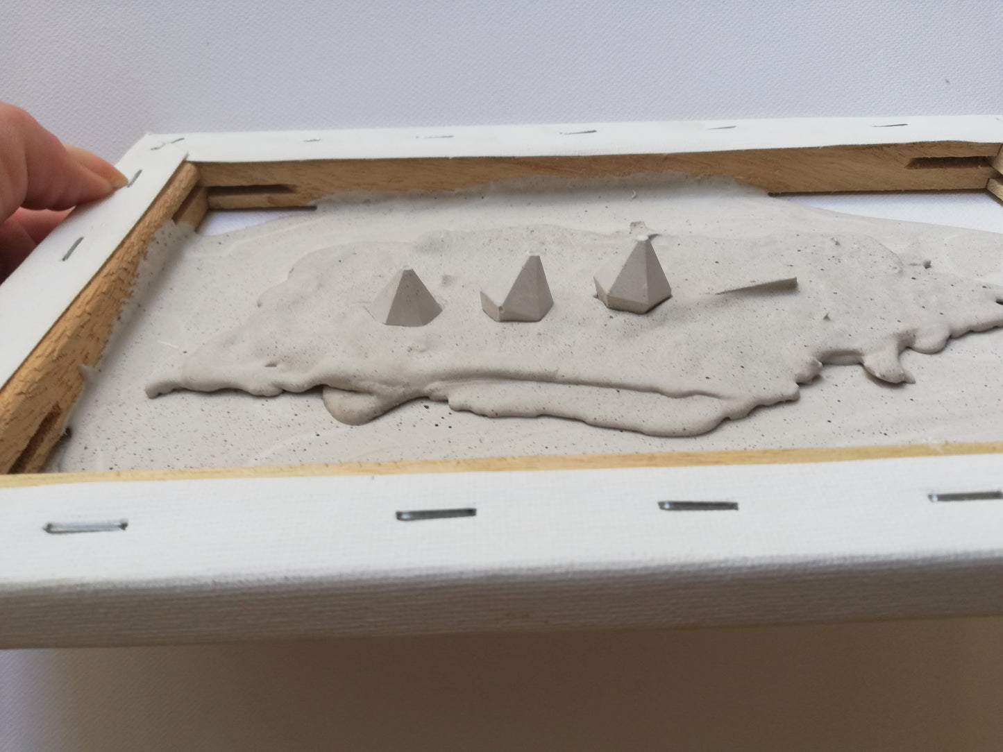 ORIGINAL small abstract sculpture painting //The Rule of Three//