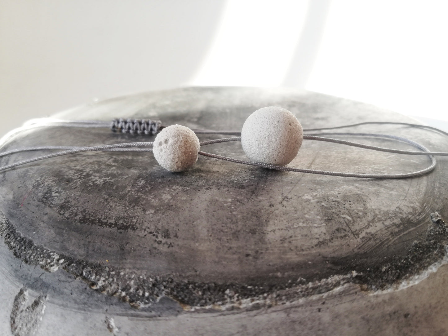 Jesmonite sphere necklace on a cord //marble finish//