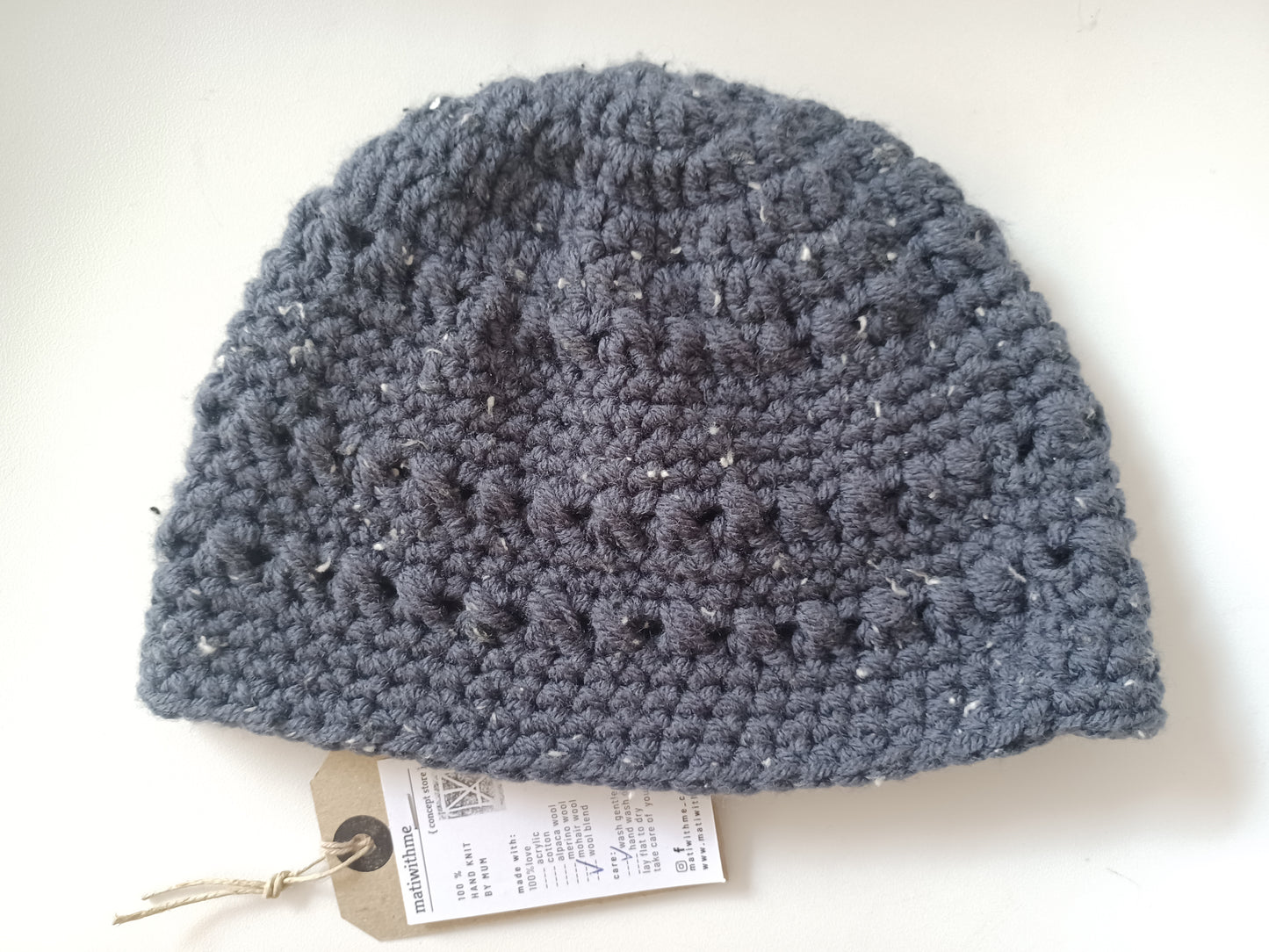 Woolen hand knit hat // wool blend // handmade by mum // LIMITED EDITION