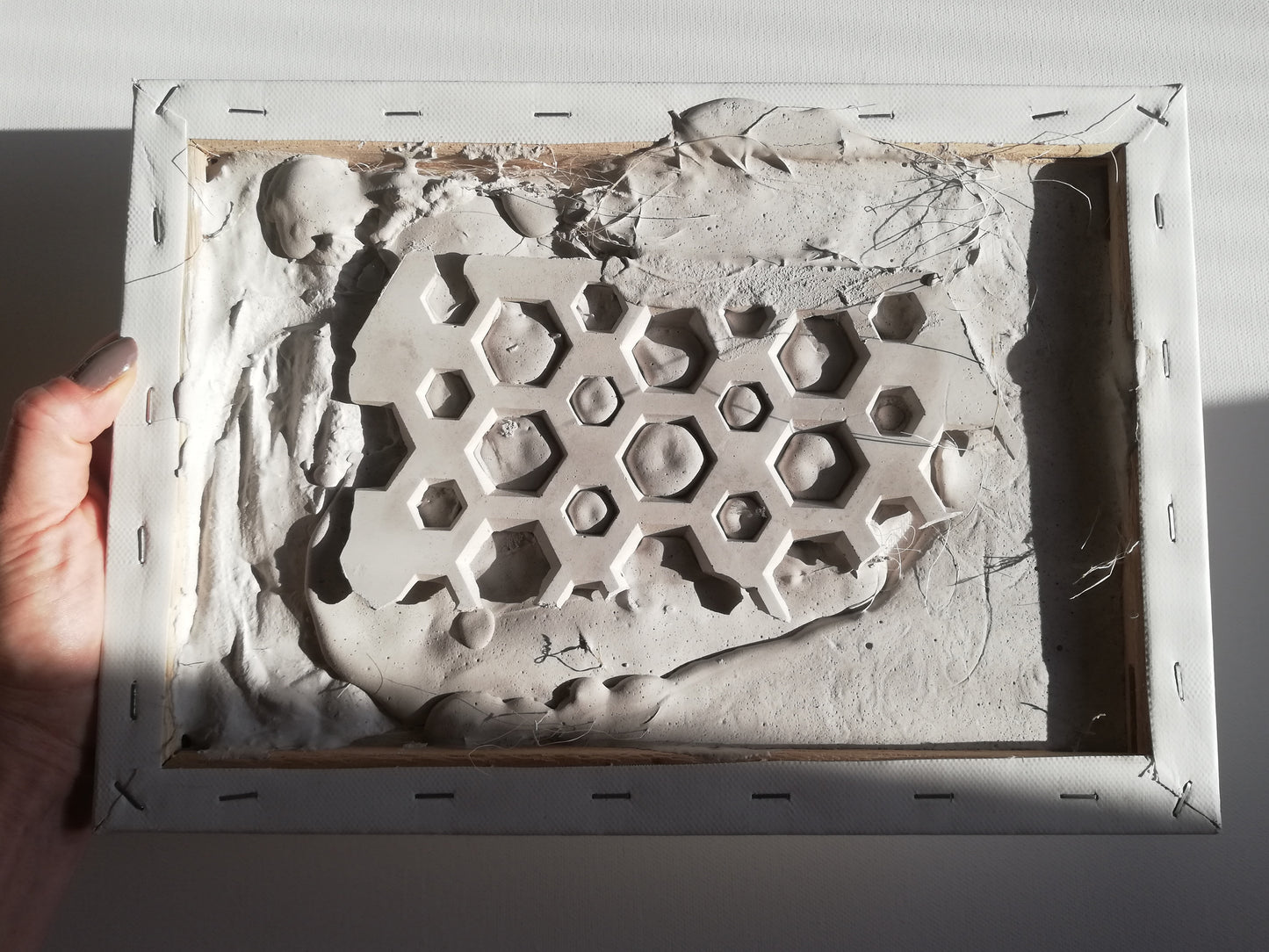 ORIGINAL small abstract sculpture painting //Cells//