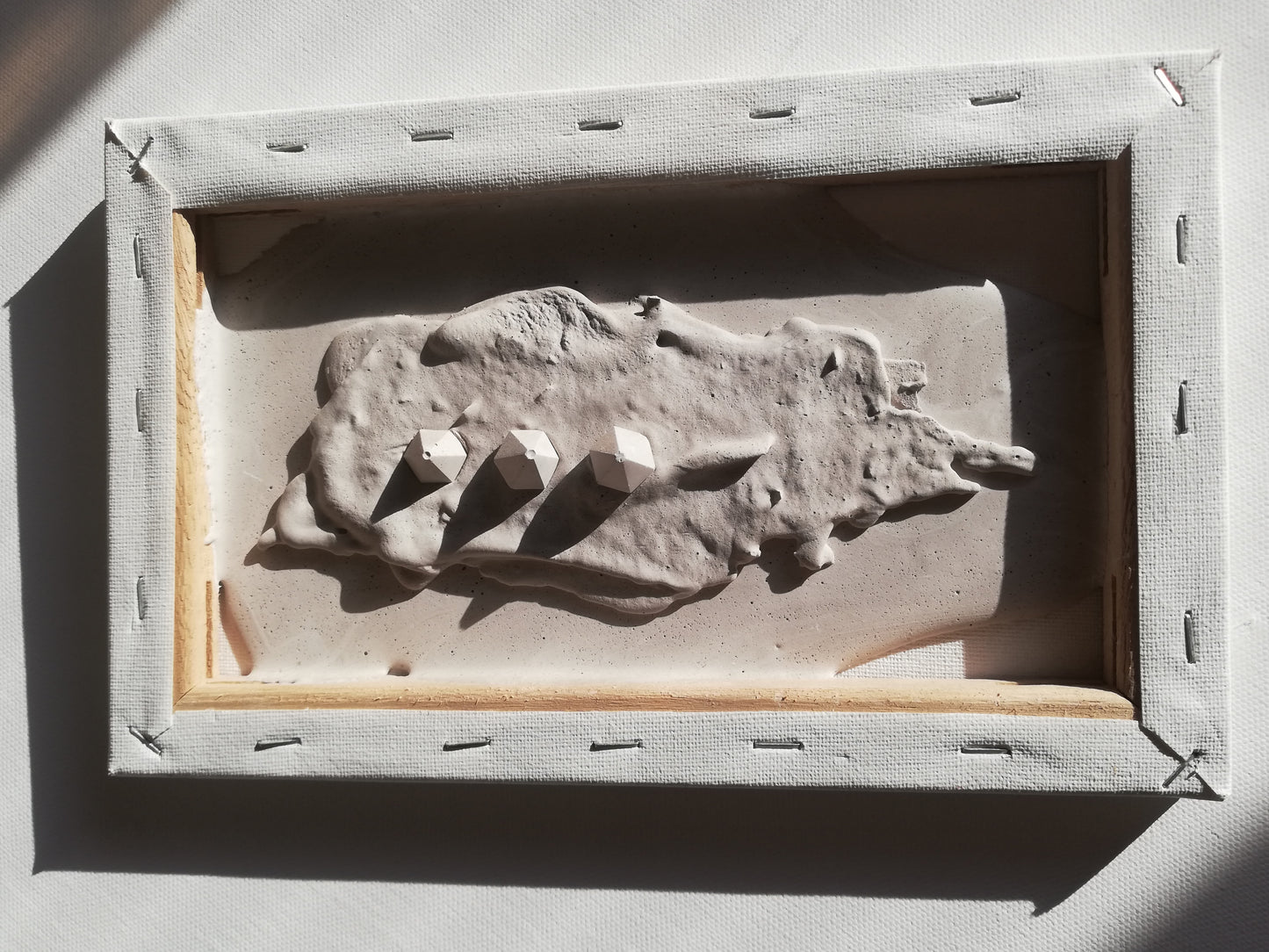 ORIGINAL small abstract sculpture painting //The Rule of Three//