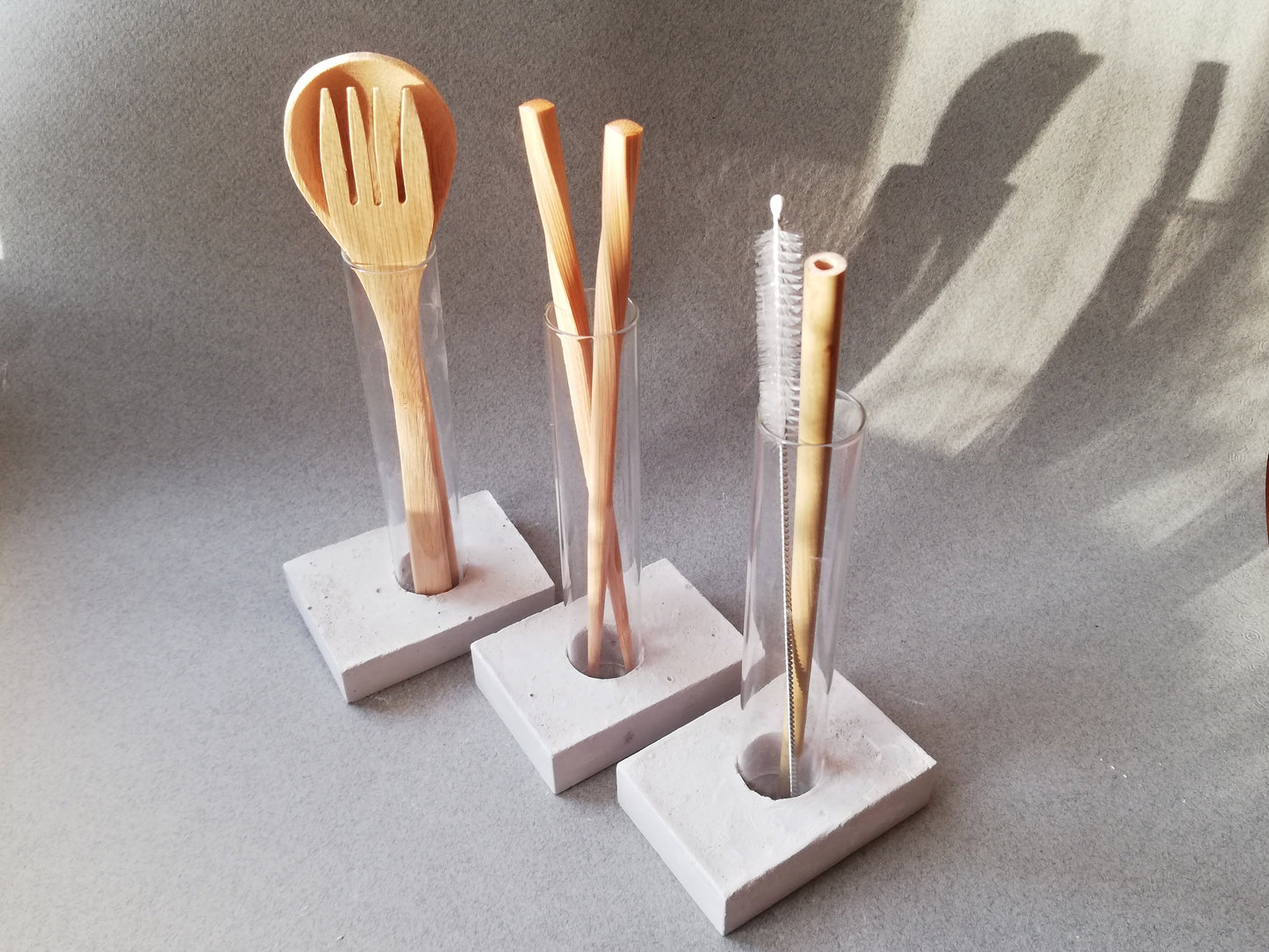BATH SOAK // Plant propagation VASE with handmade base // set of THREE