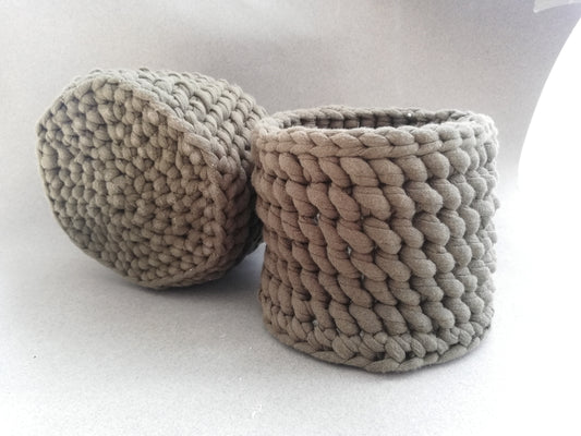 Crochet cotton small basket // olive green //LIMITED EDITION//