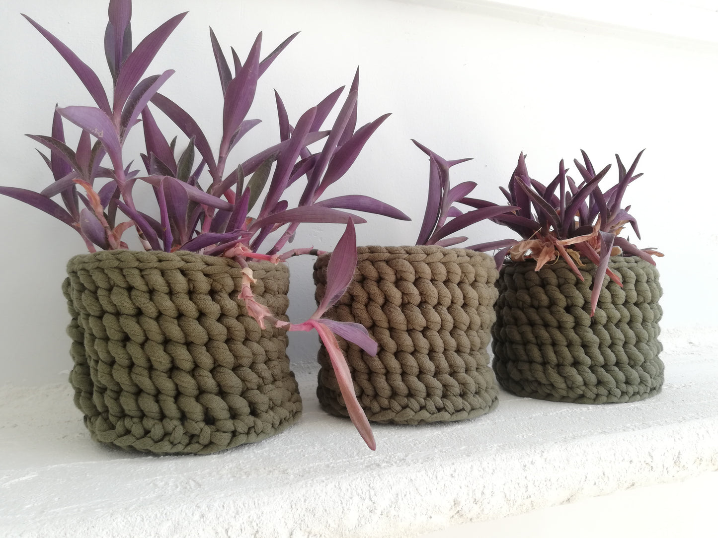 Crochet cotton small basket // olive green //LIMITED EDITION//