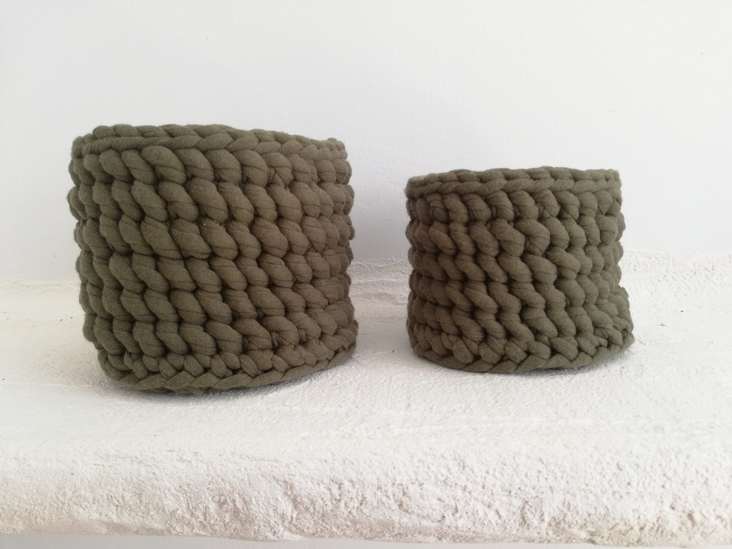 Crochet cotton small basket // olive green //LIMITED EDITION//