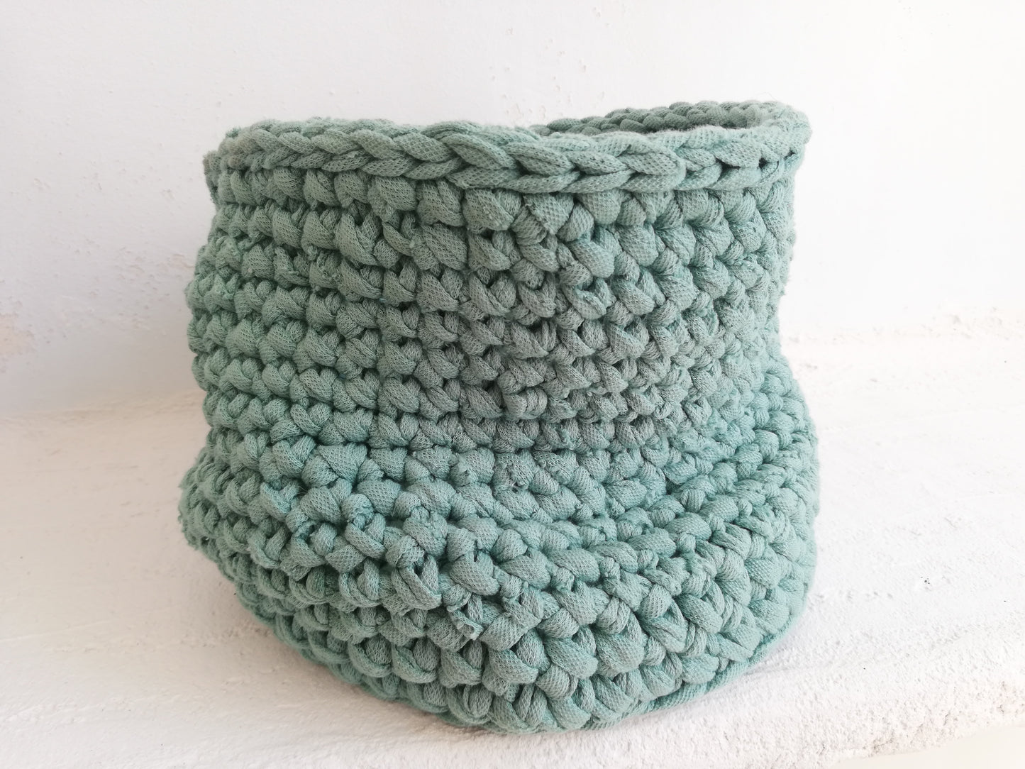 Crochet cotton basket // medium // mint green //LIMITED EDITION//