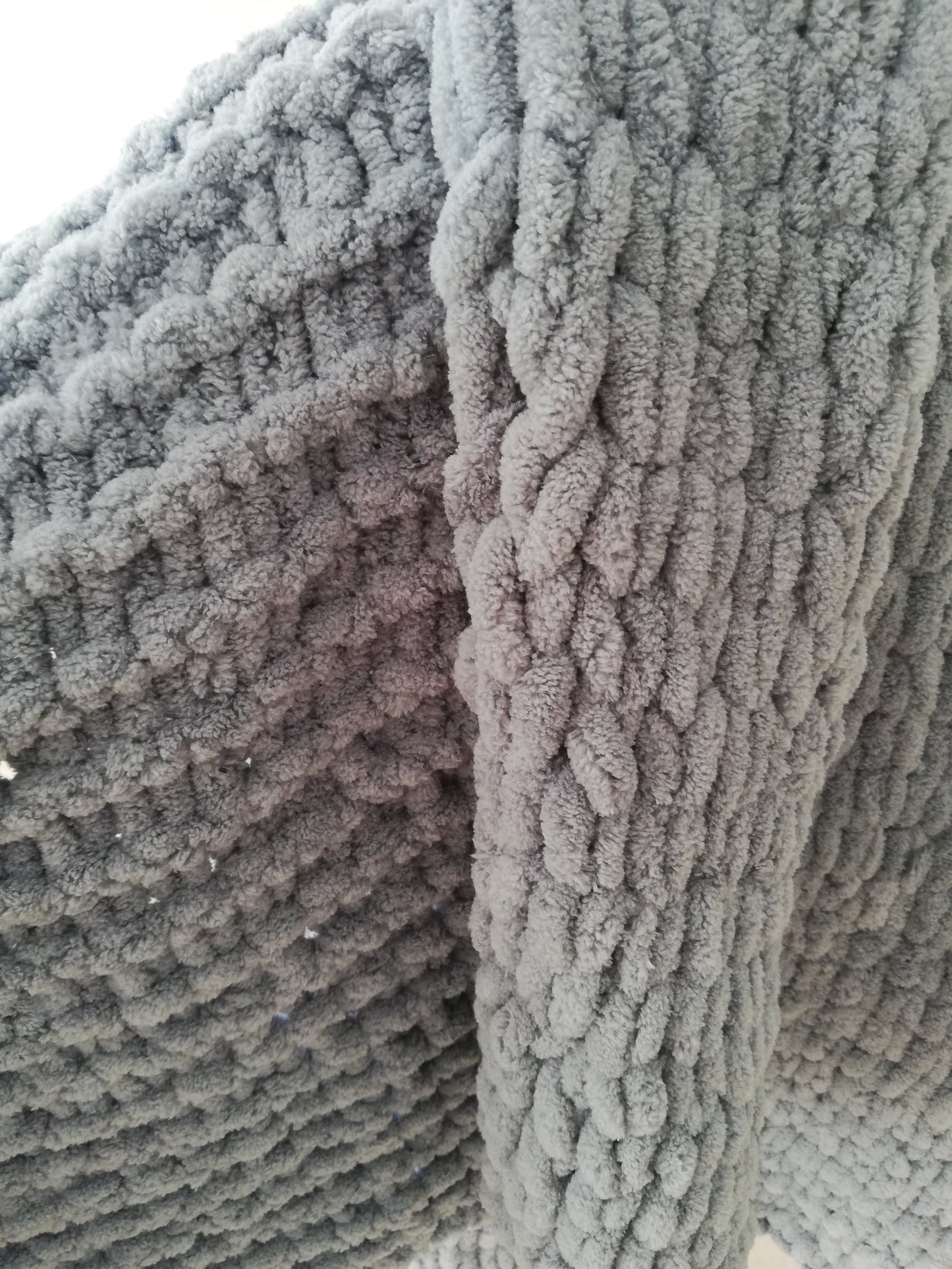 Throw blanket // handknit by mum // soft luxury Chenille yarn //LIMITED EDITION//