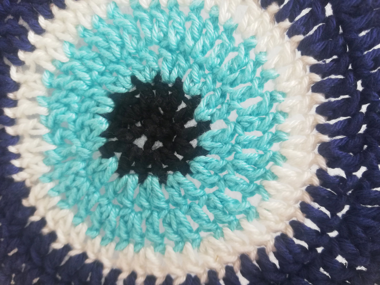 Evil eye wall hanging //handmade crochet and wood frame //LIMITED EDITION//