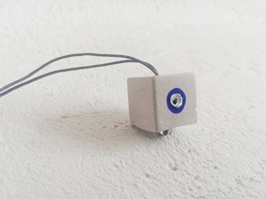Cube necklace Evil eye // plaster gypsum //LIMITED EDITION//