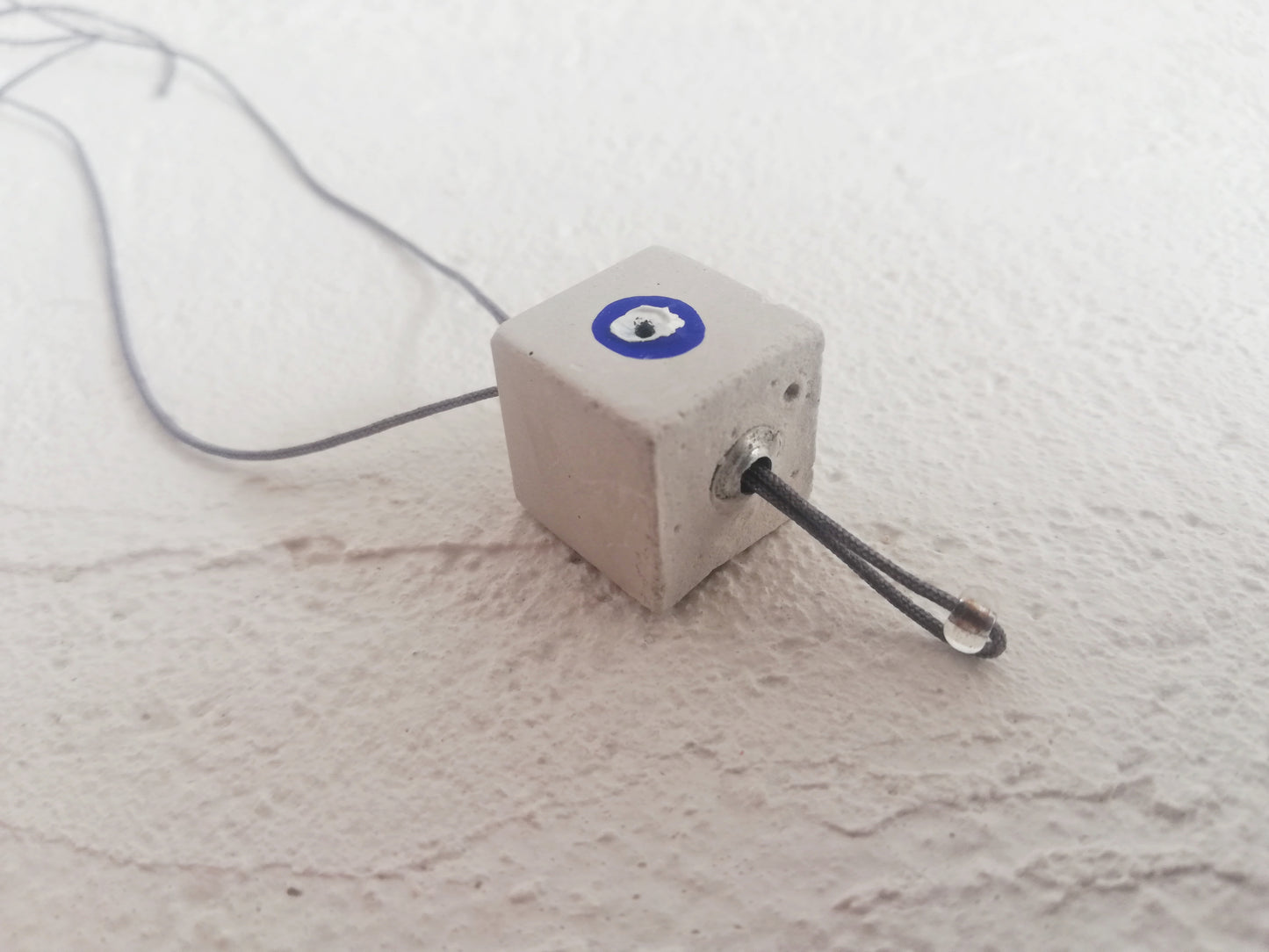 Cube necklace Evil eye // plaster gypsum //LIMITED EDITION//