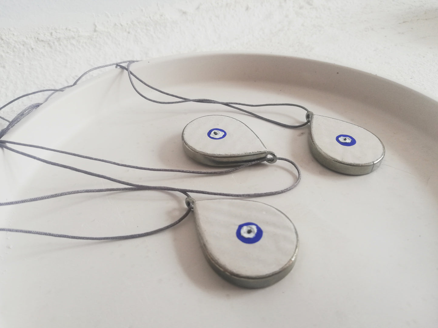 Drop pendant Evil eye //plaster gypsum //LIMITED EDITION//