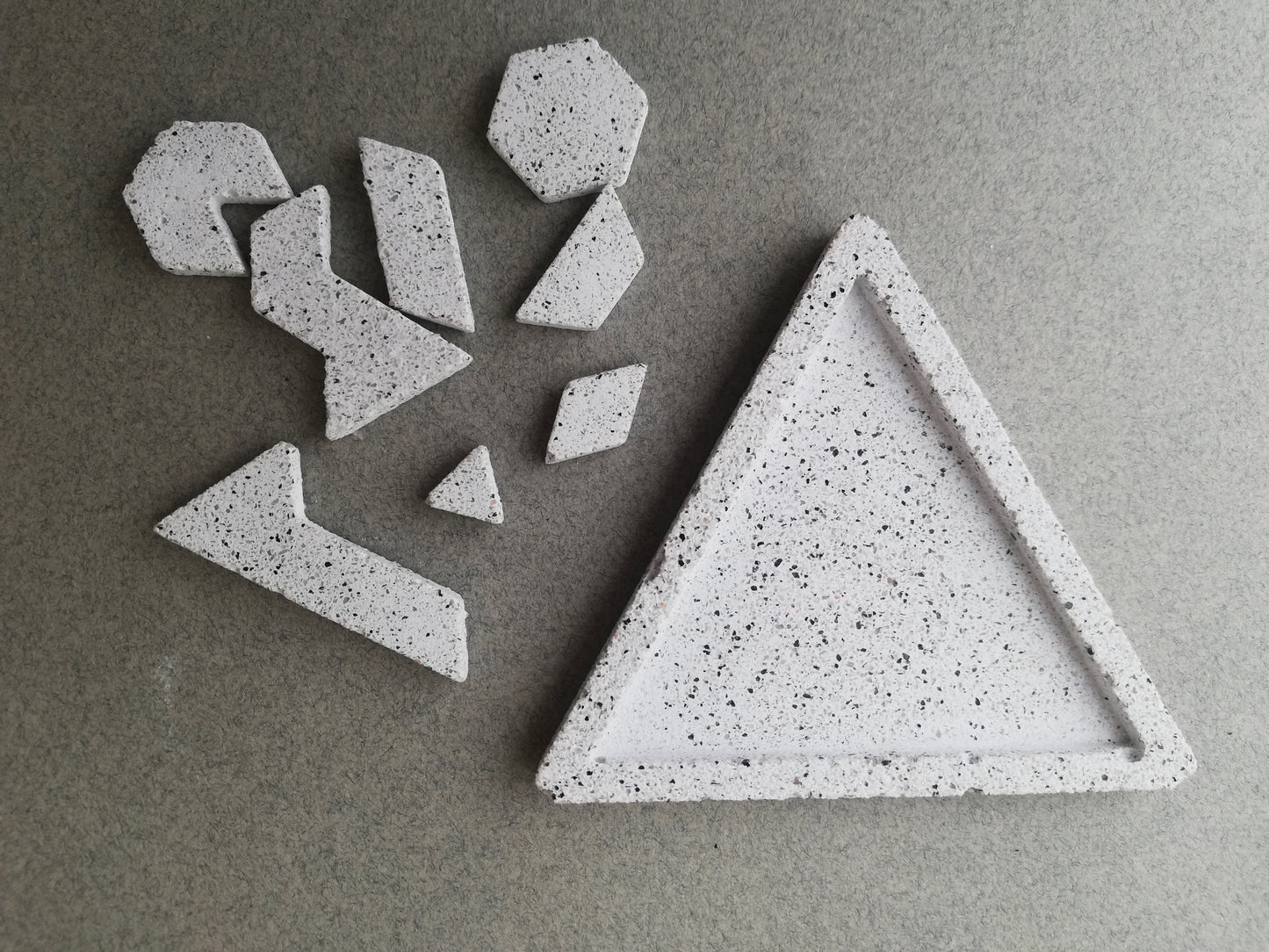 Tangram puzzle // minimal style game // Jesmonite resin // LIMITED EDITION