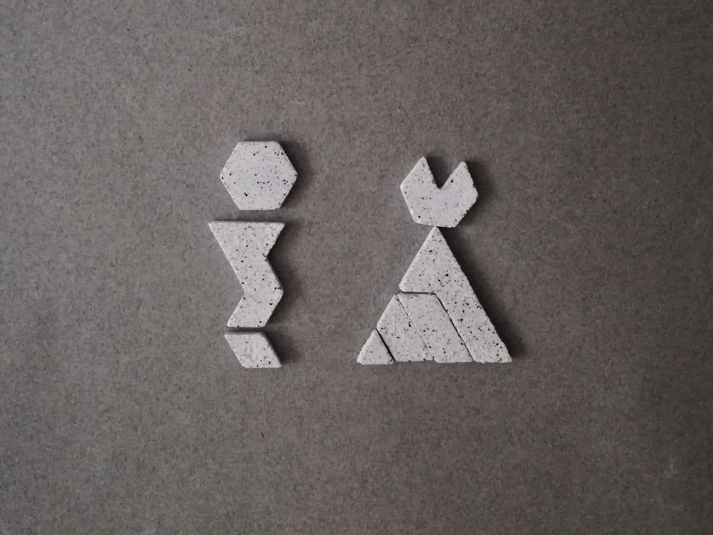 Tangram puzzle // minimal style game // Jesmonite resin // LIMITED EDITION