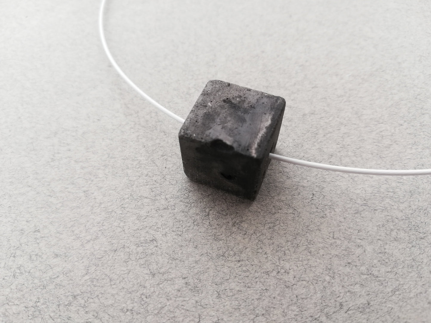 wire necklace / plaster dark cube LIMITED EDITION
