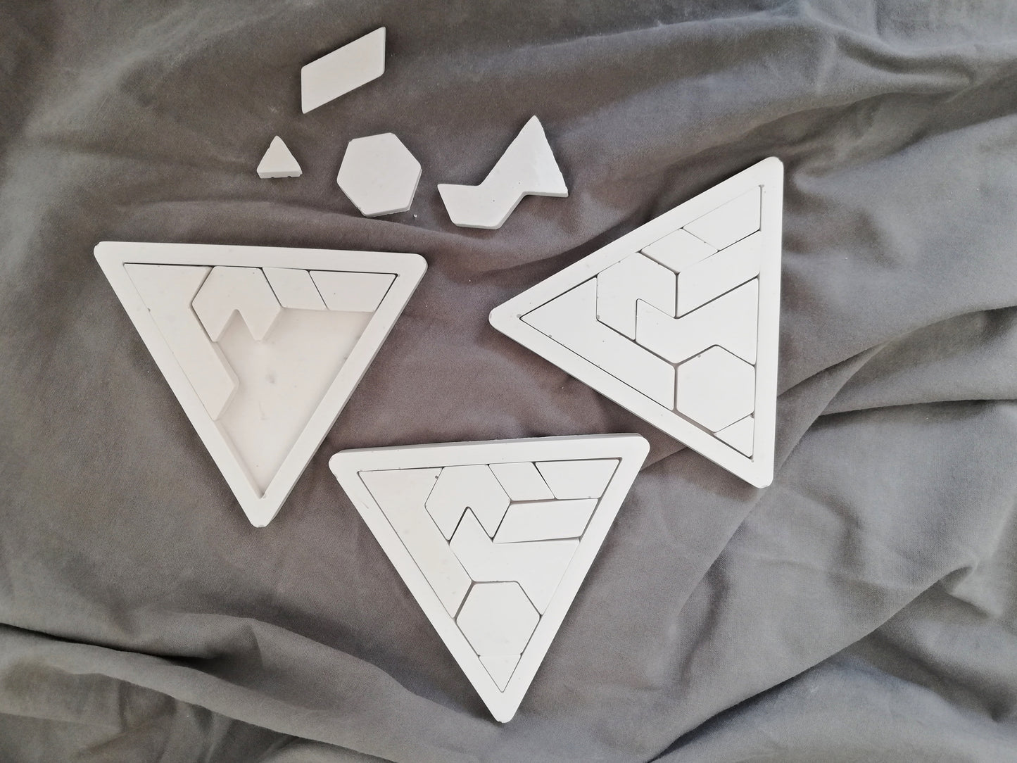 Tangram puzzle // minimal style game // Jesmonite resin//