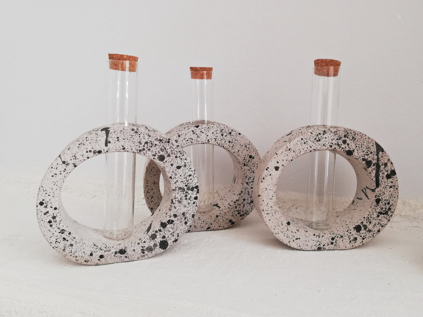 Plant propagation round Vase // freckled glass tube vase // LIMITED EDITION