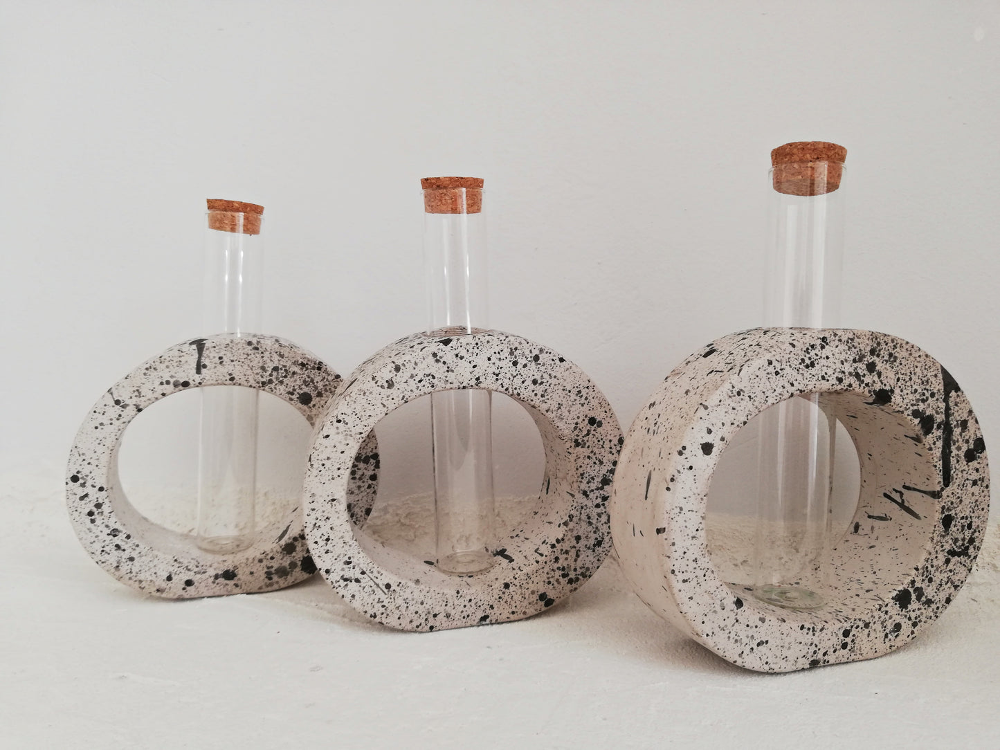 Plant propagation round Vase // freckled glass tube vase // LIMITED EDITION