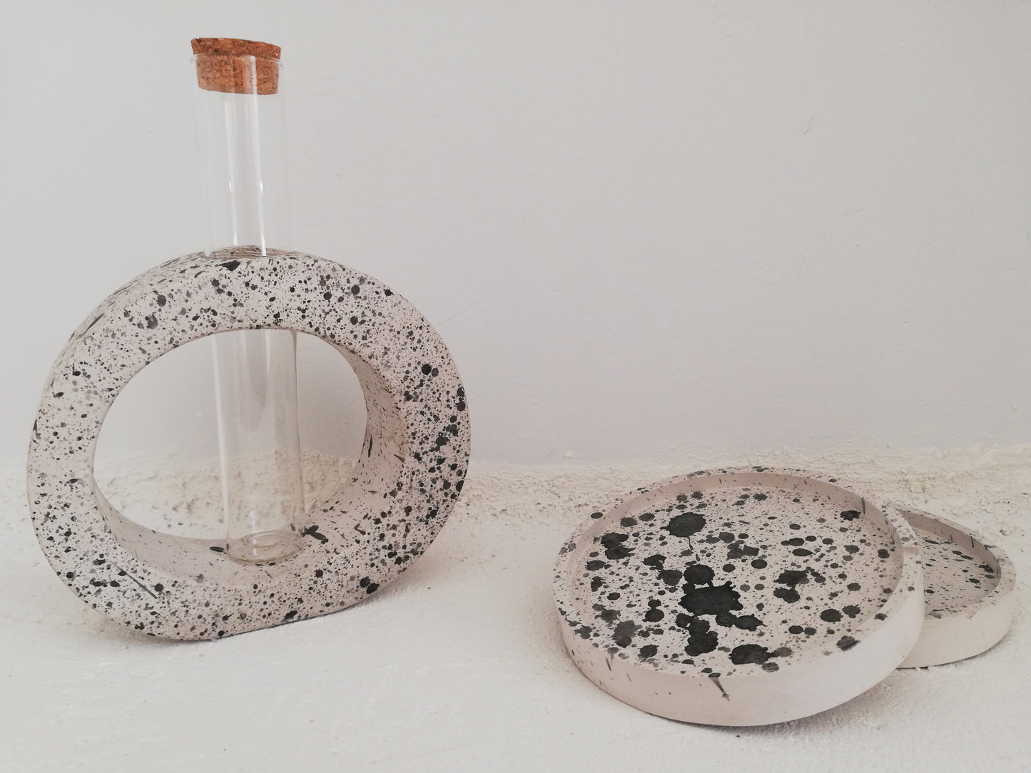Plant propagation round Vase // freckled glass tube vase // LIMITED EDITION