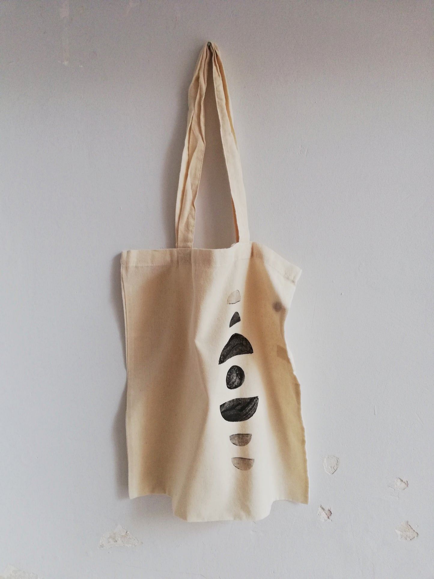 Tote bag // HANDMADE BLOCK PRINT moon