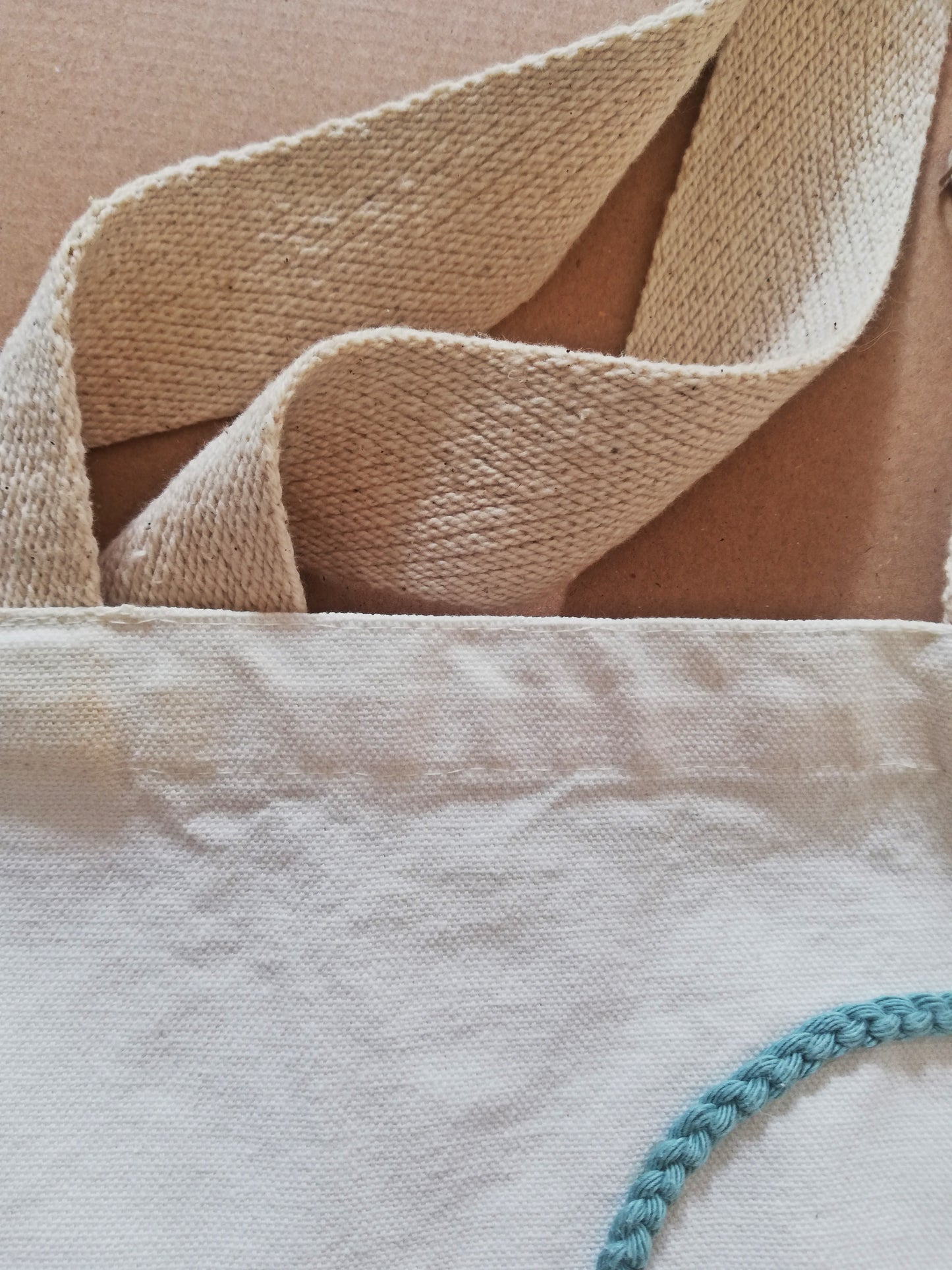 Cotton tote bag // cotton crochet yarn made by mum // irregular shapes // LIMITED EDITION