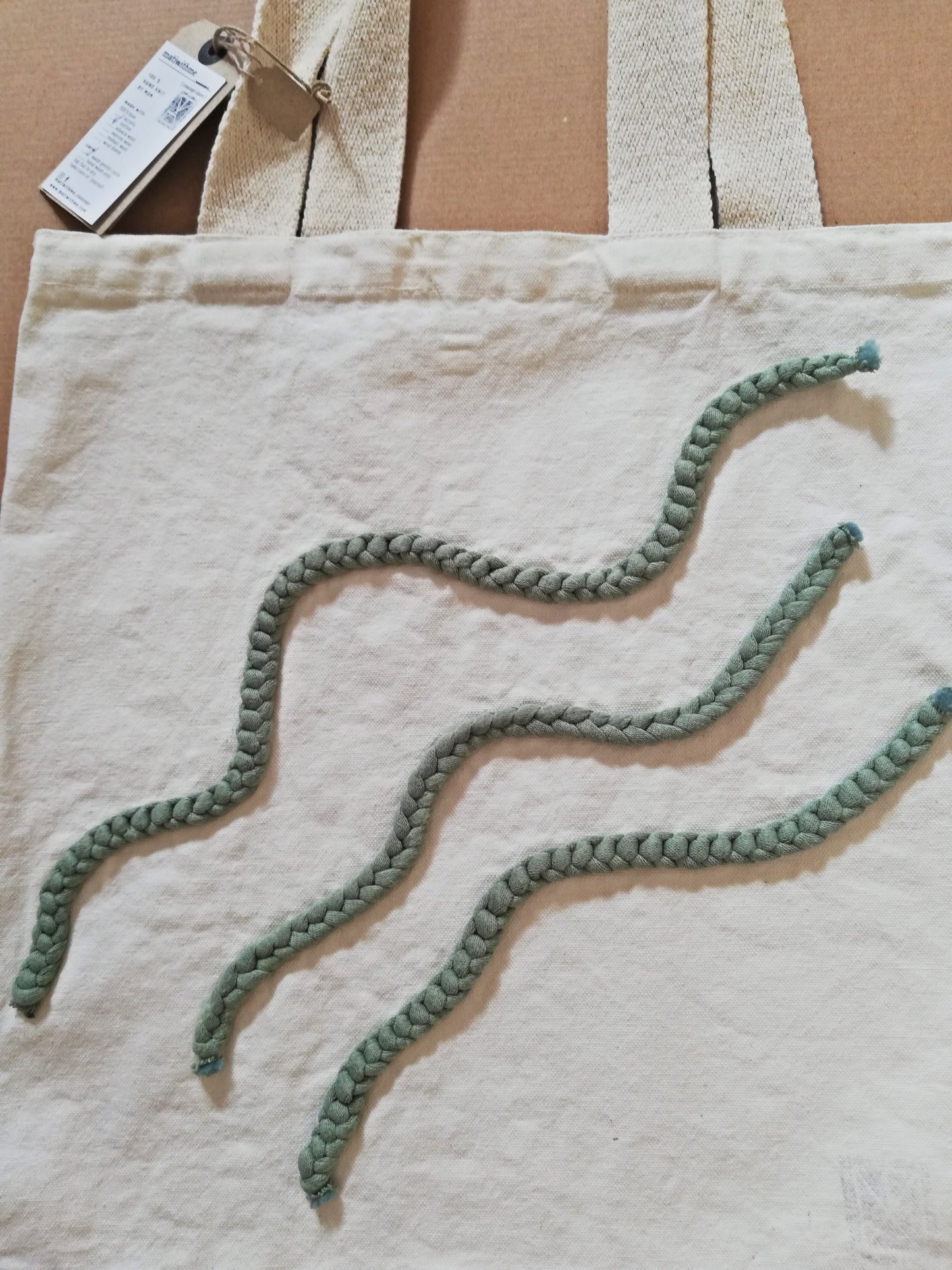 Cotton tote bag // cotton crochet yarn made by mum // irregular shapes // LIMITED EDITION